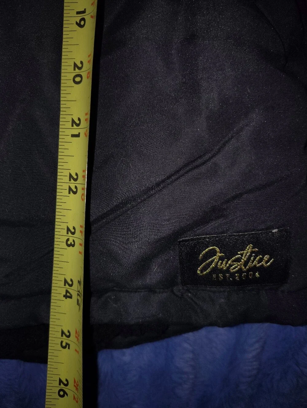 Justice Black Puffer Coat with Faux Fur Trim